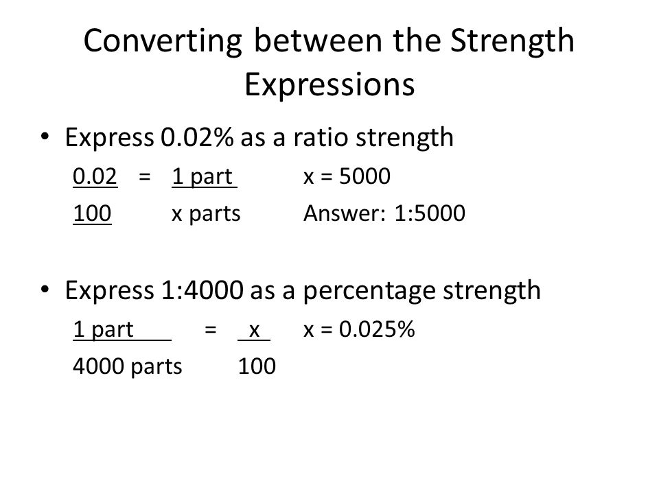 Converting between the Strength Expressions
