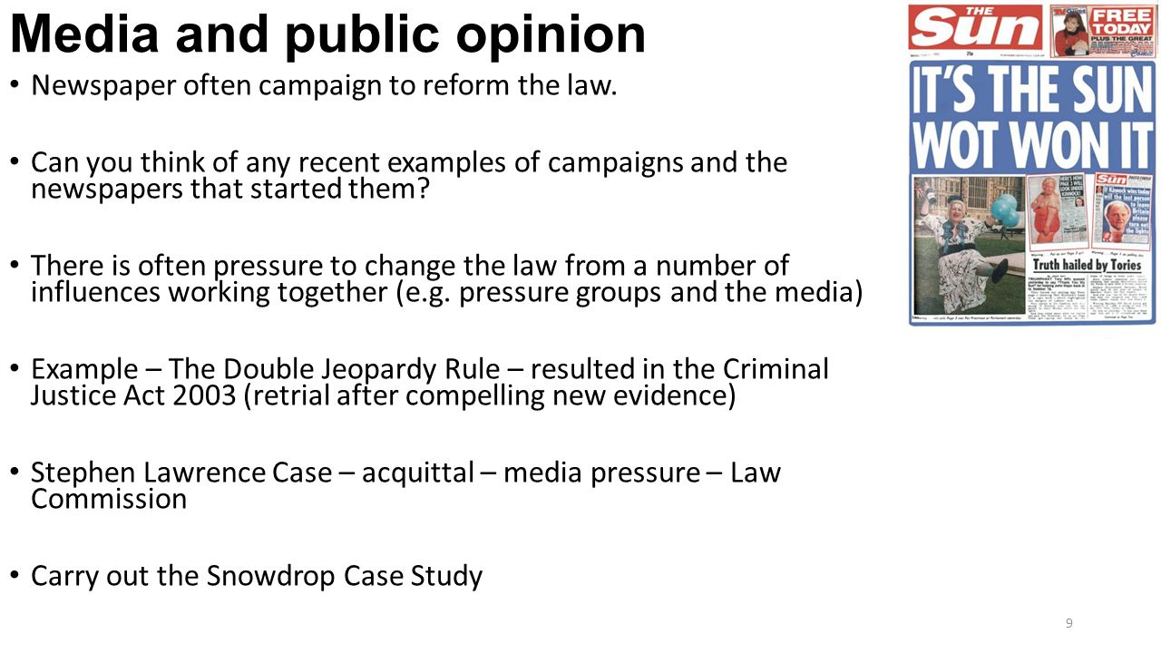 media influence on public opinion examples