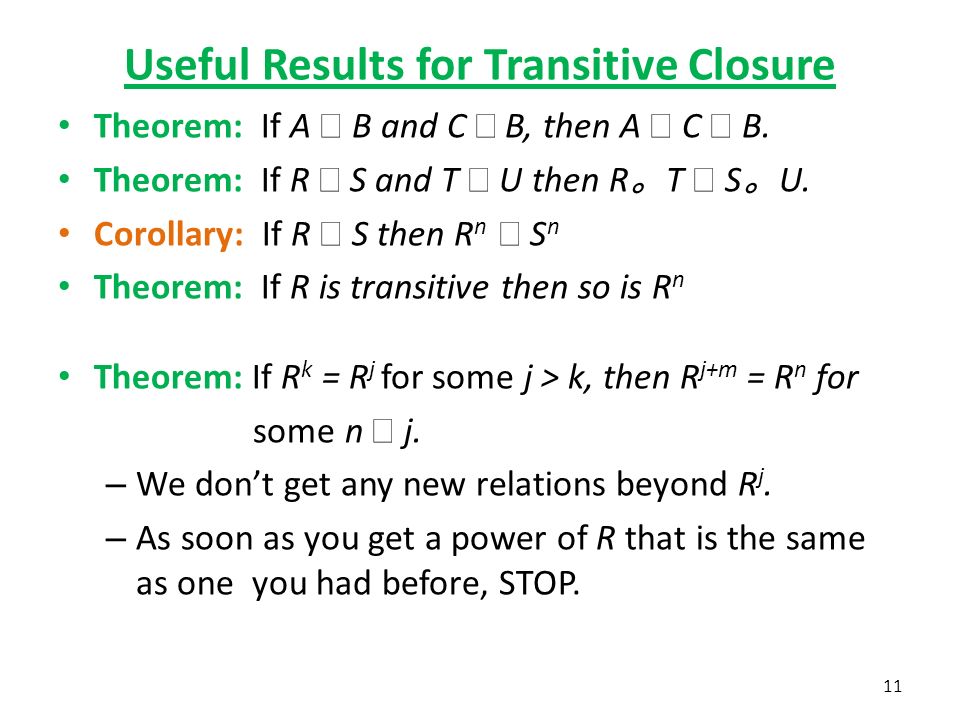 8 4 Closures Of Relations Definition The Closure Of A Relation R With Respect To Property P Is The Relation Obtained By Adding The Minimum Number Of Ppt Video Online Download