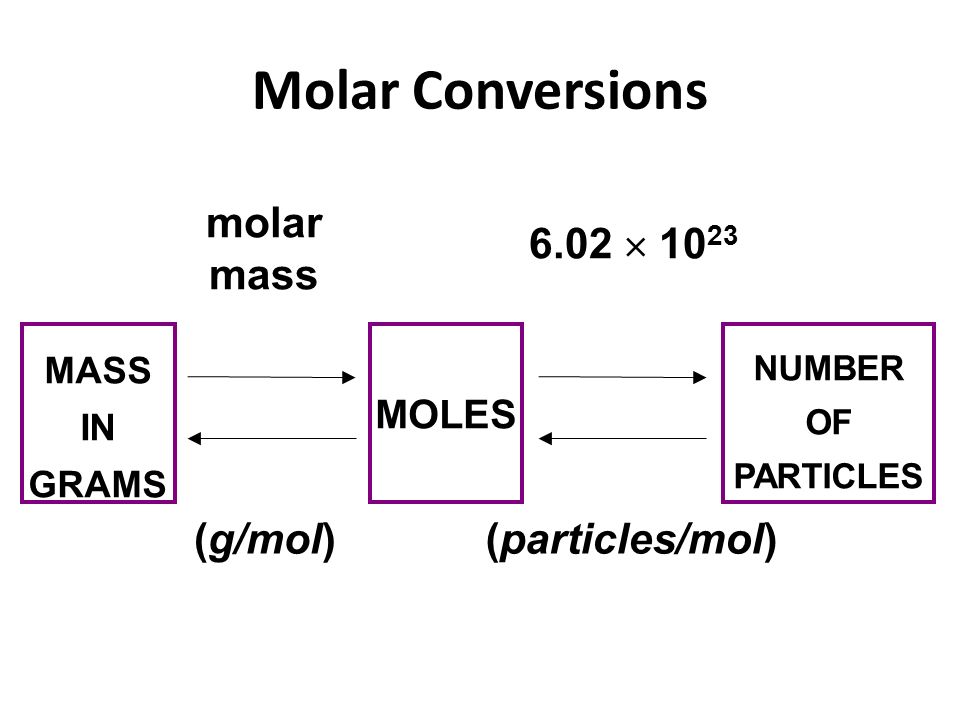 Molar Mass Conversion Chart