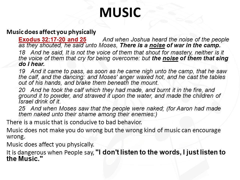 MUSIC Music does affect you physically