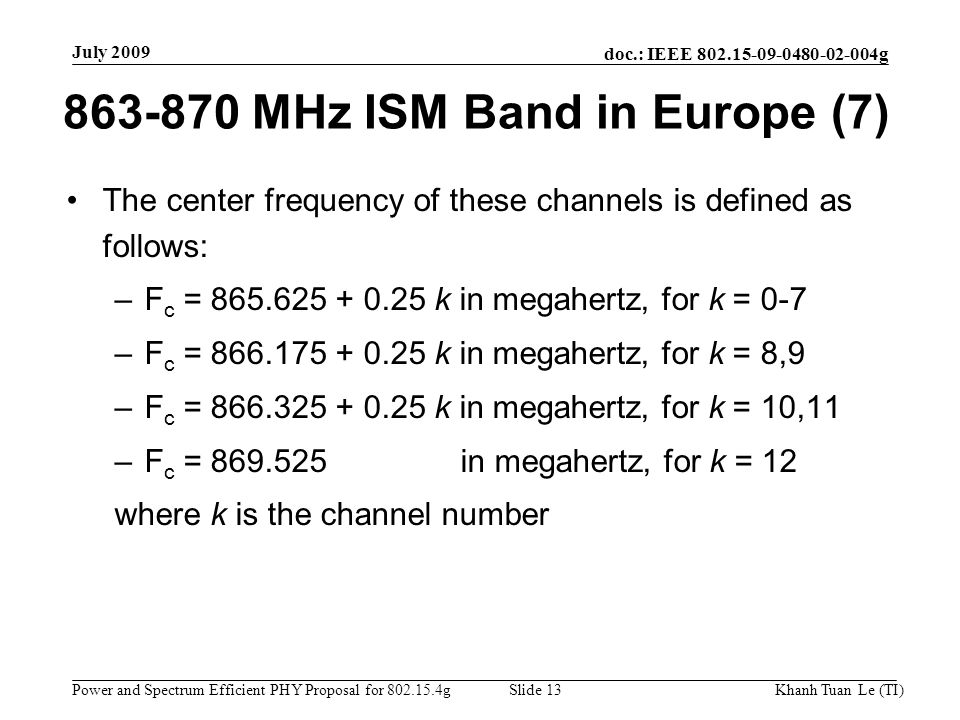 MHz ISM Band in Europe (7)