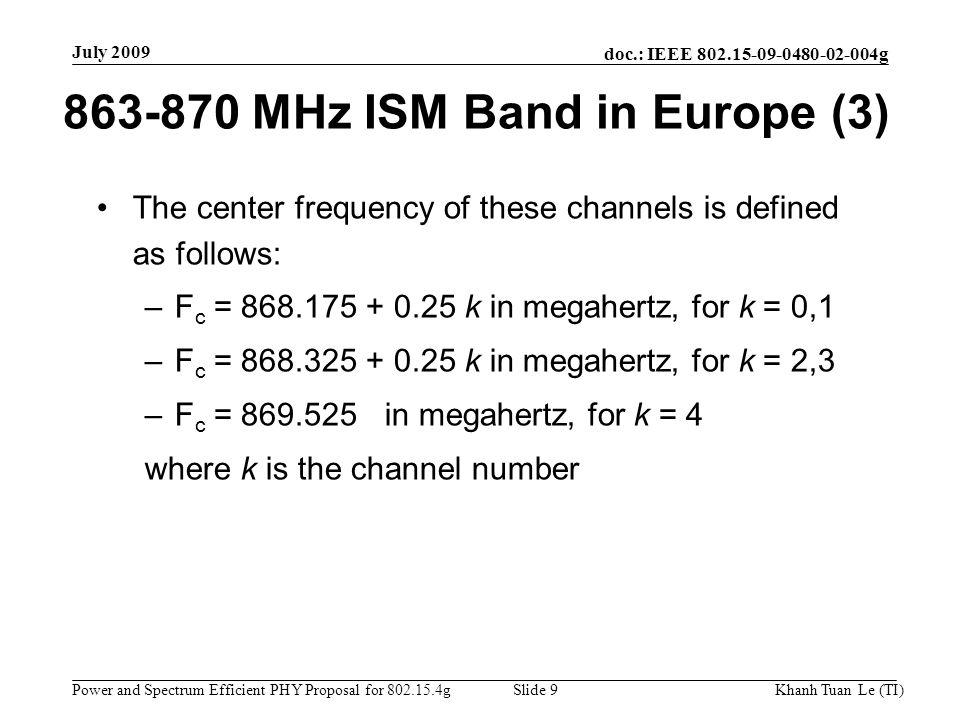 MHz ISM Band in Europe (3)