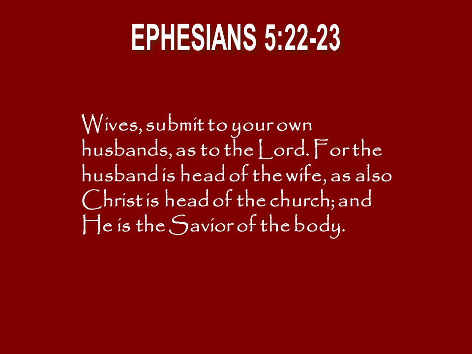 EPHESIANS 5:22-23
