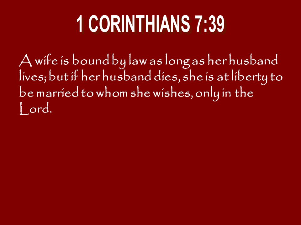1 CORINTHIANS 7:39