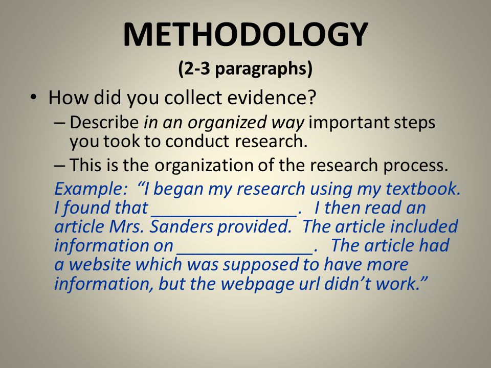 how to write methodology in research paper example