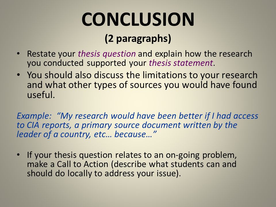 what should be in a conclusion of a research paper