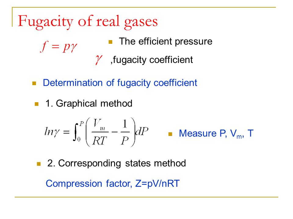 Method of determination. Coefficient of determination. Fugacity coefficient Charts. Fugacity coefficient of a Gas at constant Pressure. Creep coefficient.
