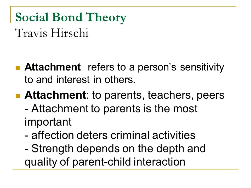 hirschis social bond theory