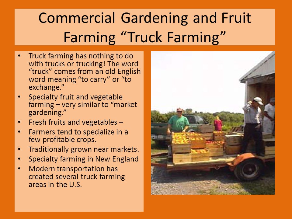 Market Gardening And Fruit Farming Truck Farming Farming
