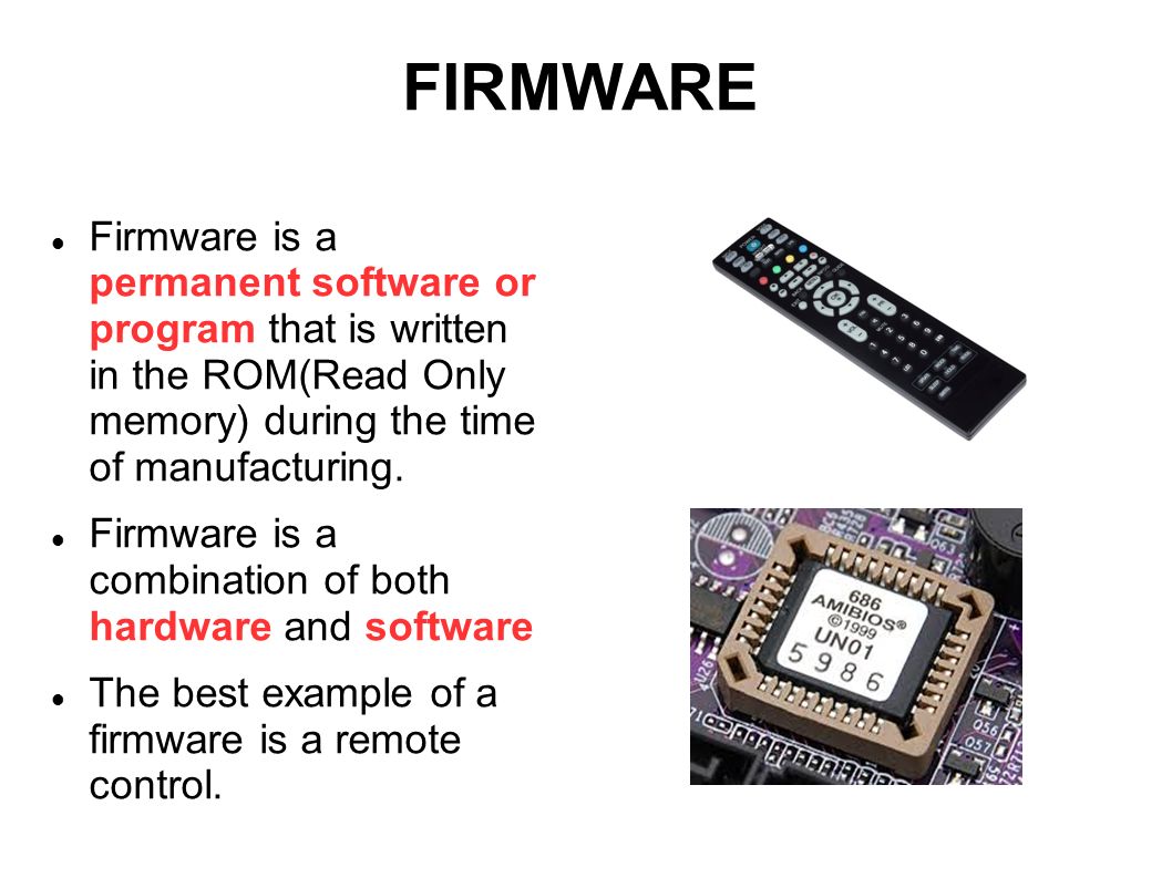 Firmware failed. Firmware. Permanent software programmed into a read-only Memory. ROM BIOS. Функции Firmware).