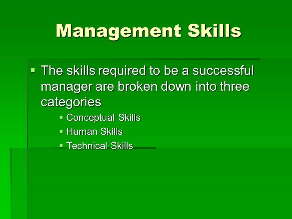 management skills conceptual human technical