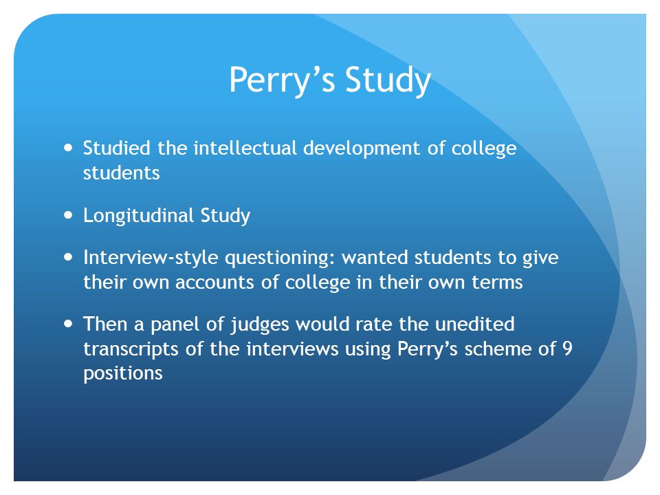 perry's stages of intellectual development