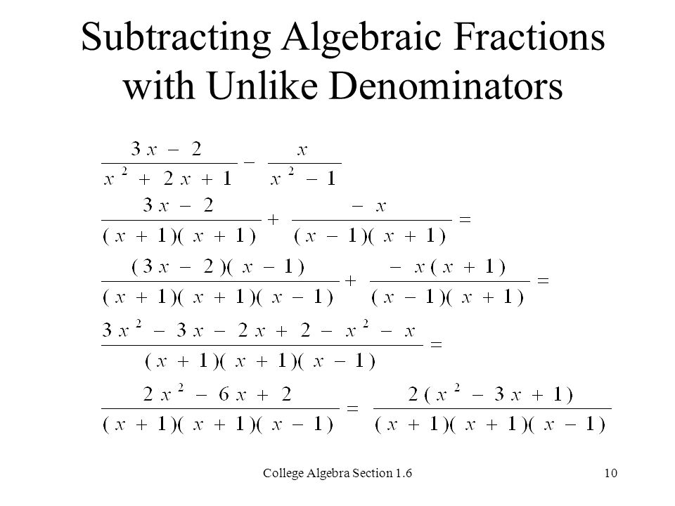 Algebraic Fractions Section Ppt Video Online Download