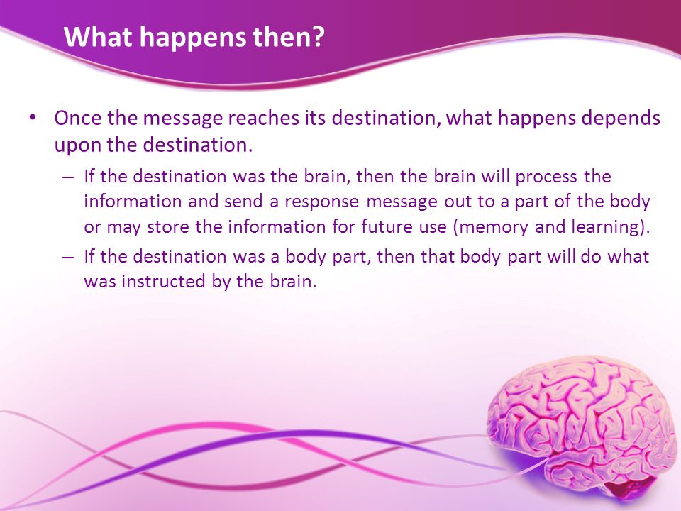 What happens then Once the message reaches its destination, what happens depends upon the destination.