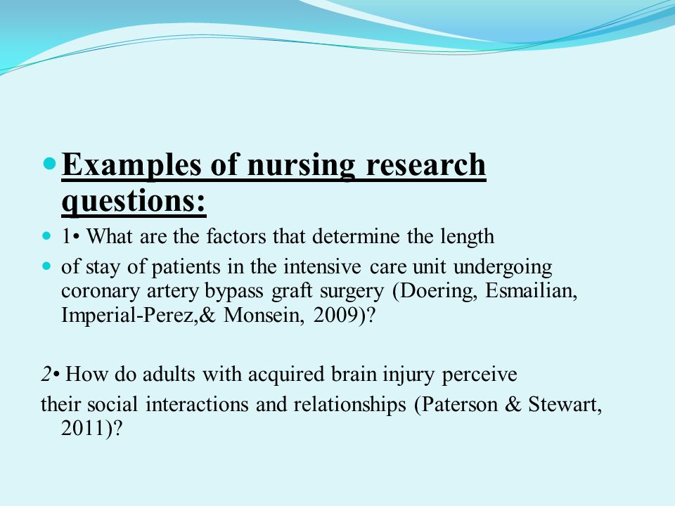 nursing research questions example