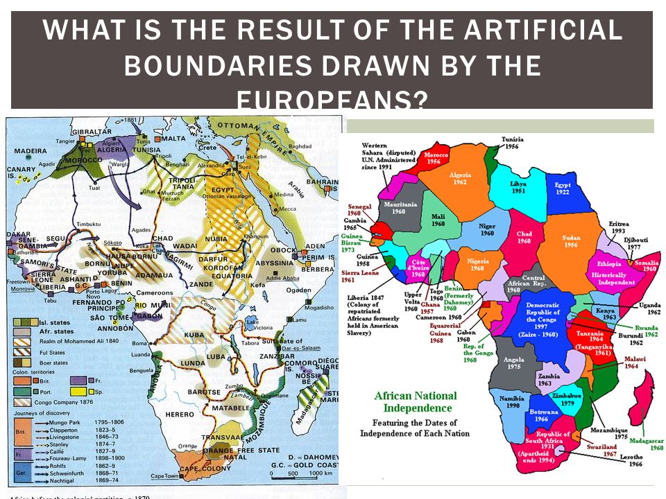 What is the result of the artificial boundaries drawn by the Europeans