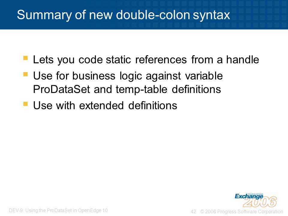 Summary of new double-colon syntax