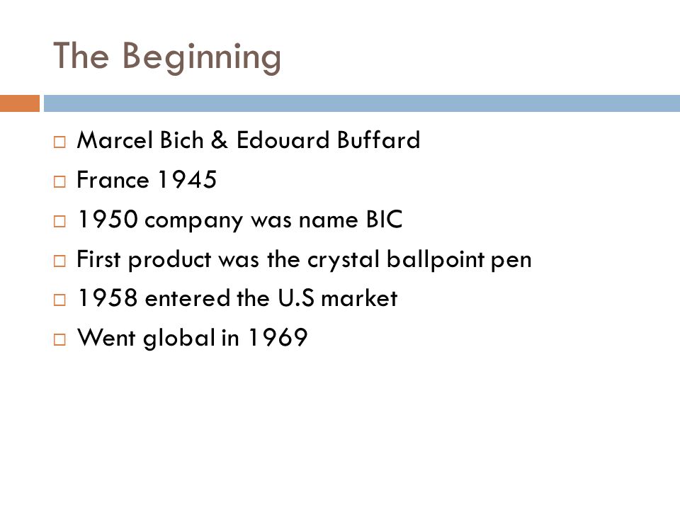 The Beginning Marcel Bich & Edouard Buffard France 1945