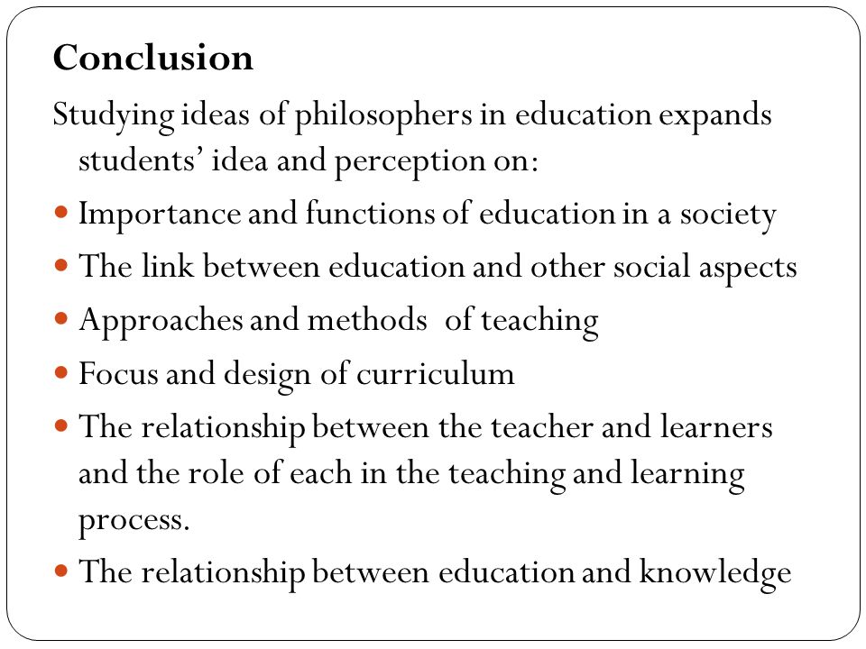 philosophical aspects of education