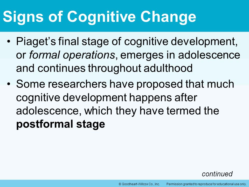 Signs of Cognitive Change