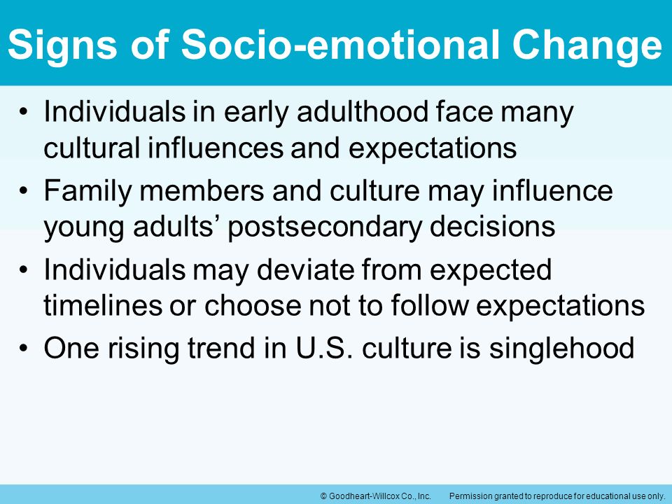 Signs of Socio-emotional Change