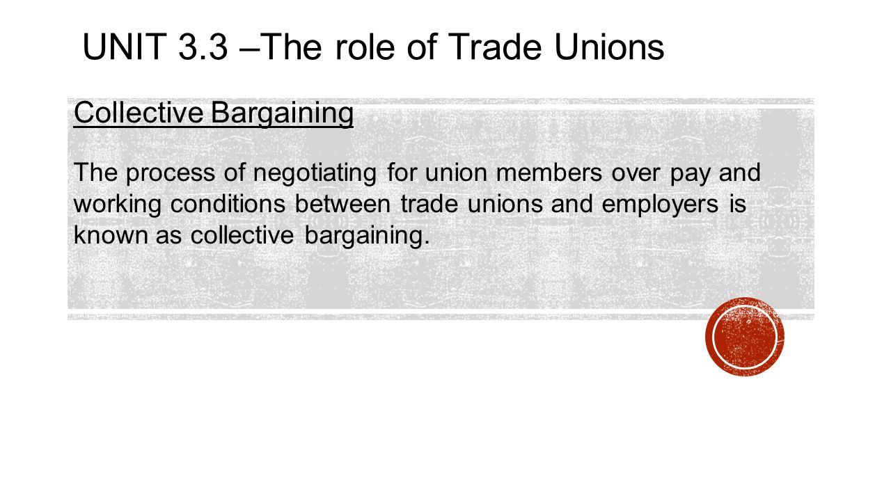 Unit 3.3 –The Role Of Trade Unions - Ppt Video Online Download