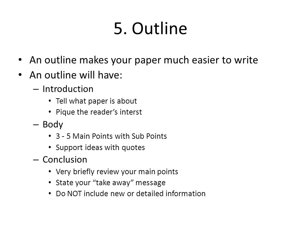 How to outline