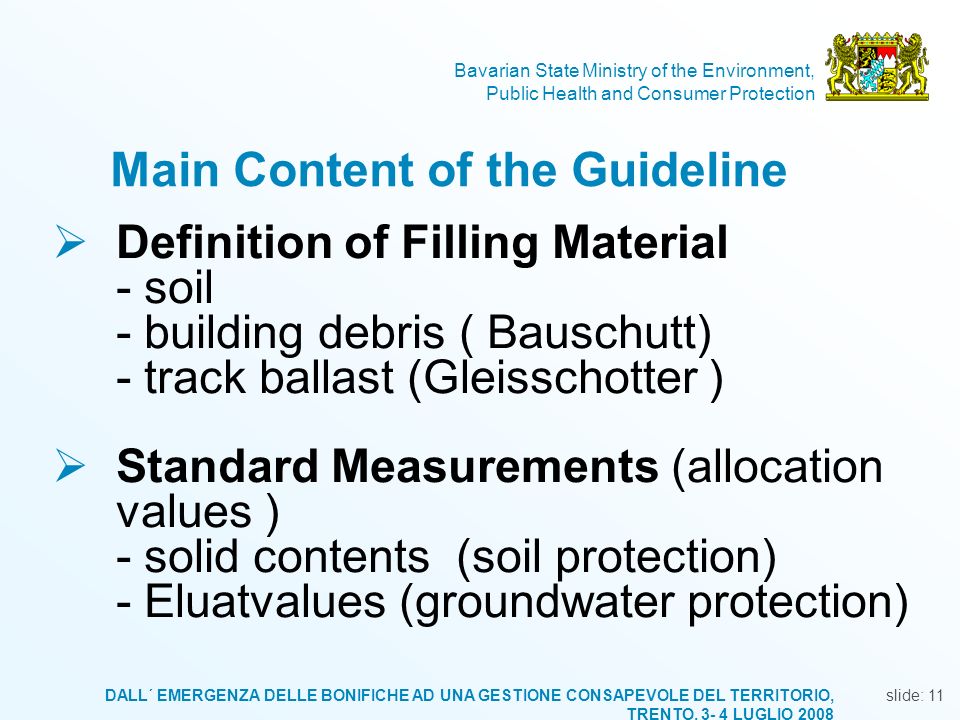 Main Content of the Guideline
