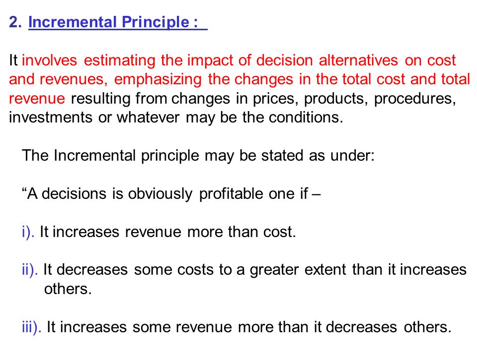 incremental concept in managerial economics