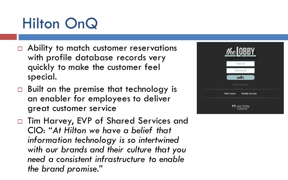 hilton onq case study