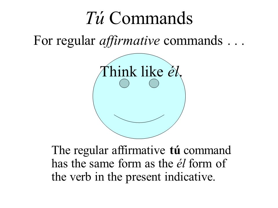 For regular affirmative commands . . .