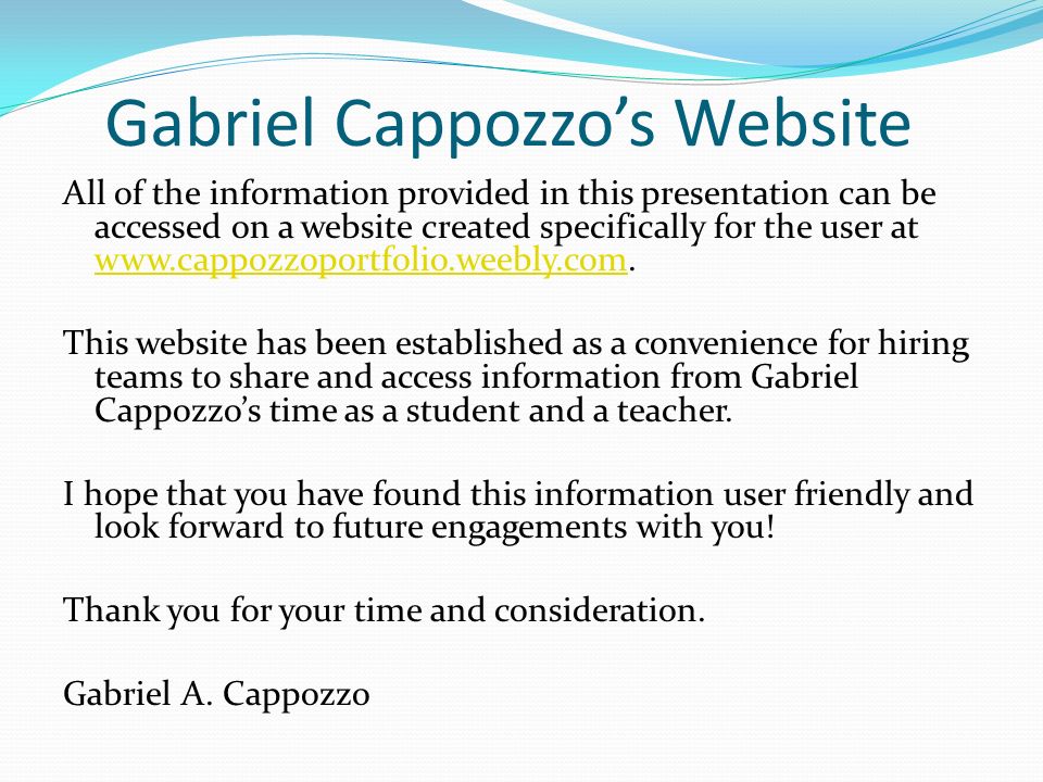 Gabriel Cappozzo’s Website