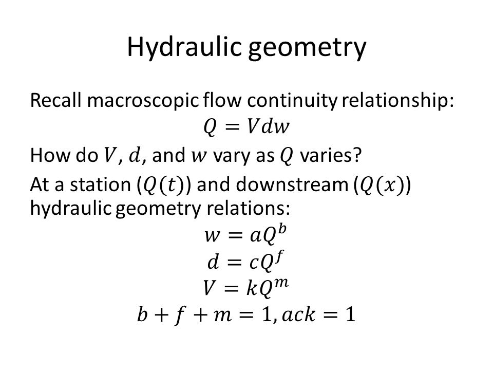 Hydraulic geometry