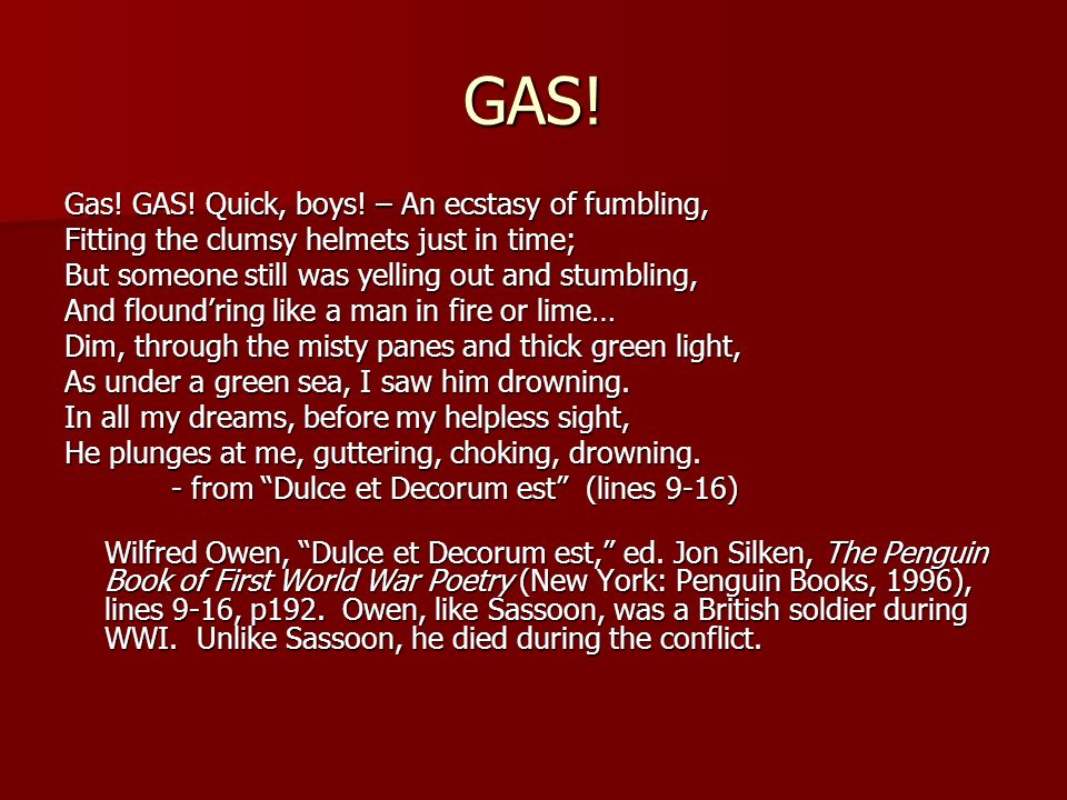 gas gas gas poem
