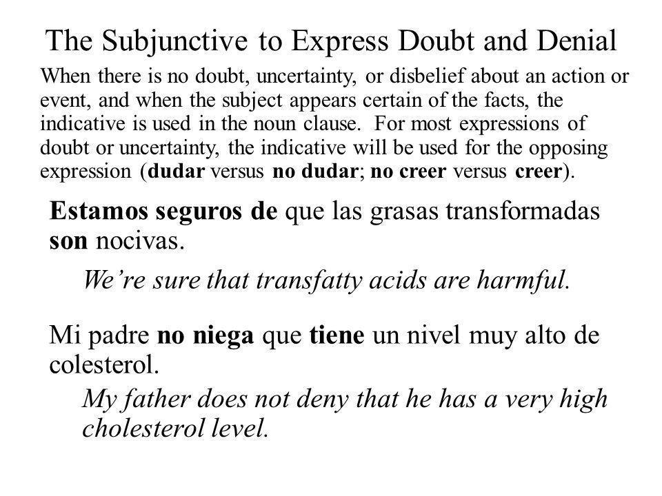 The Subjunctive to Express Doubt and Denial