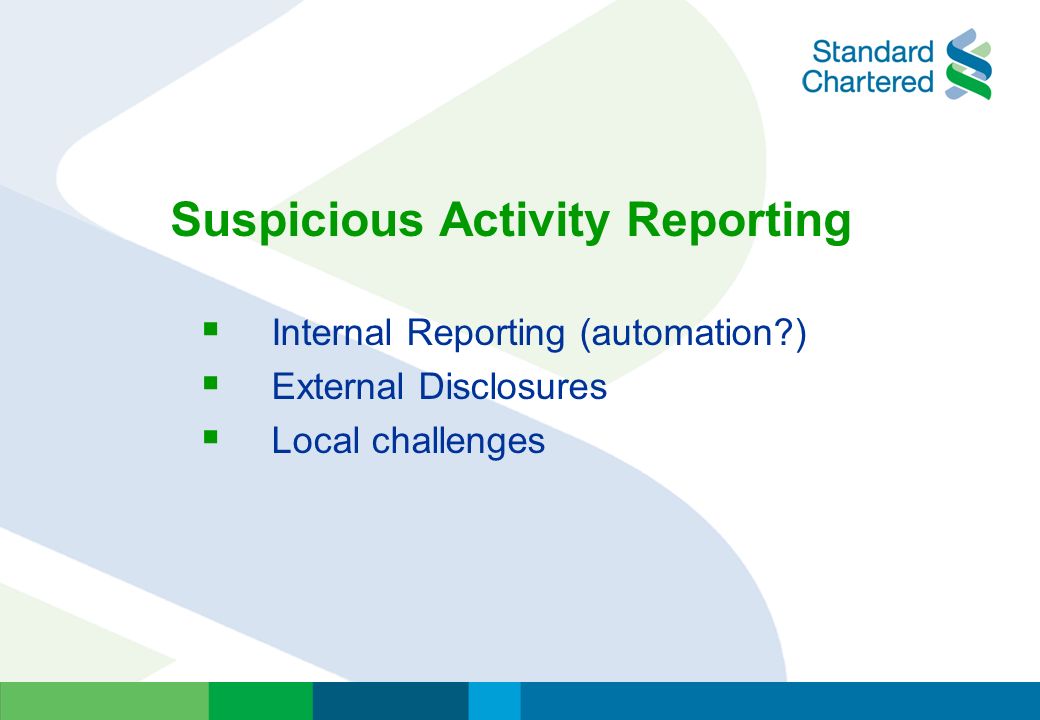 Suspicious Activity Reporting
