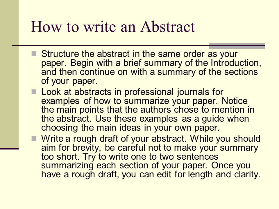abstract and summary