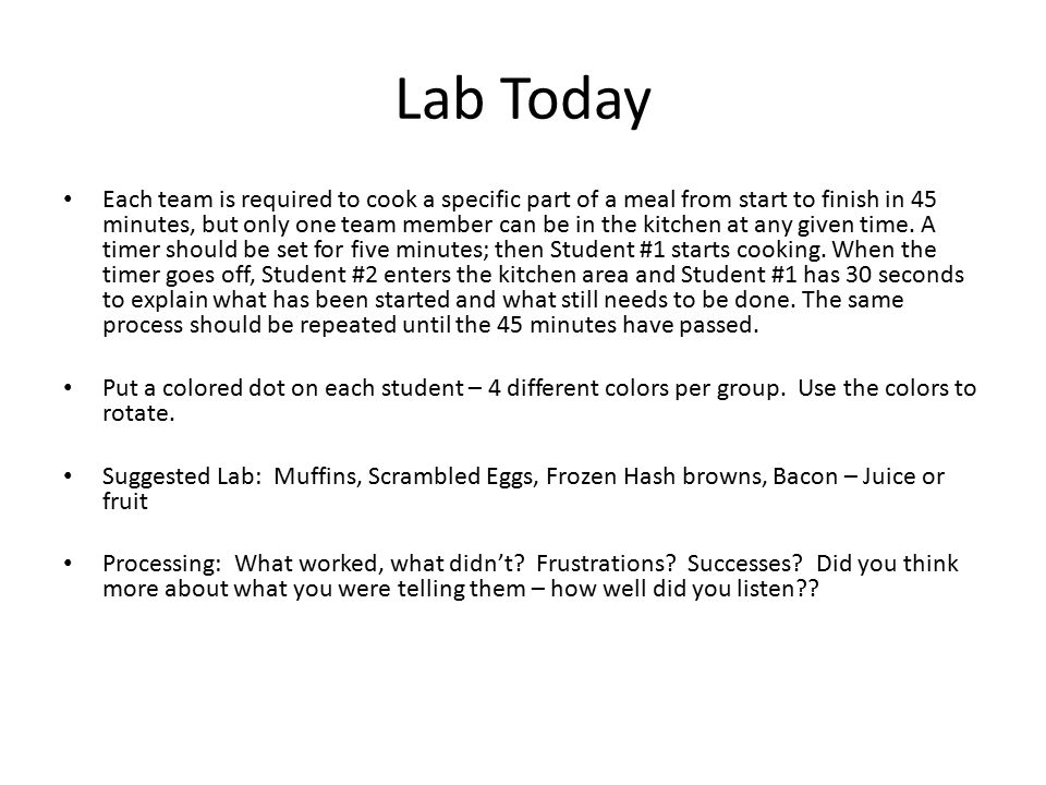 Lab Today