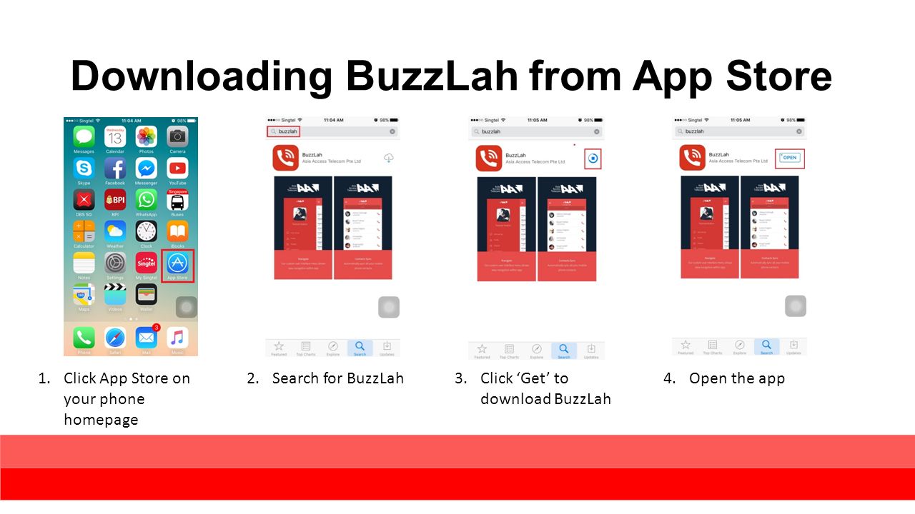 Downloading BuzzLah from App Store