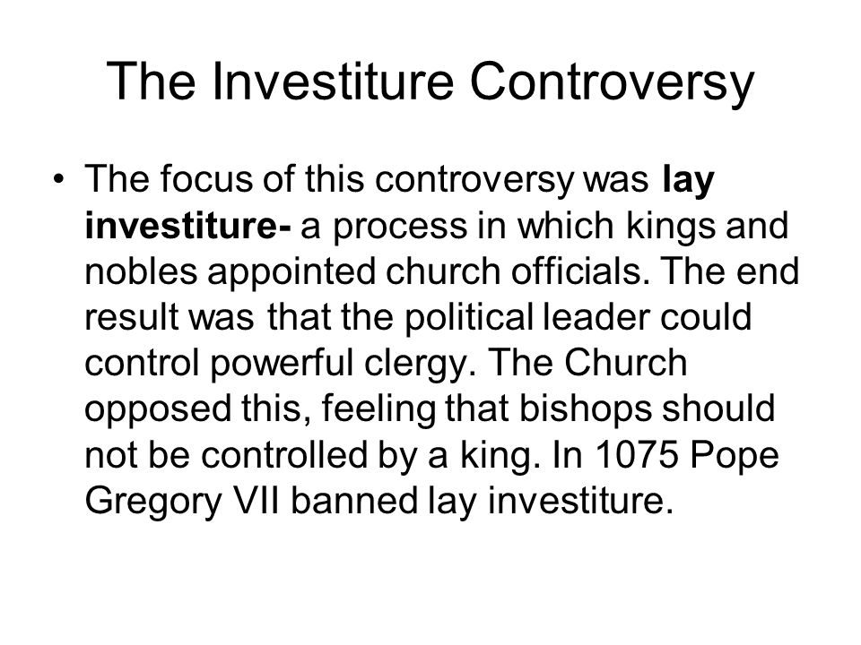 the investiture controversy