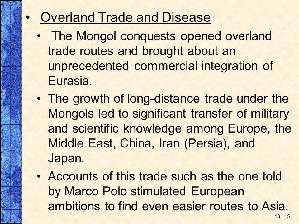 Overland Trade and Disease