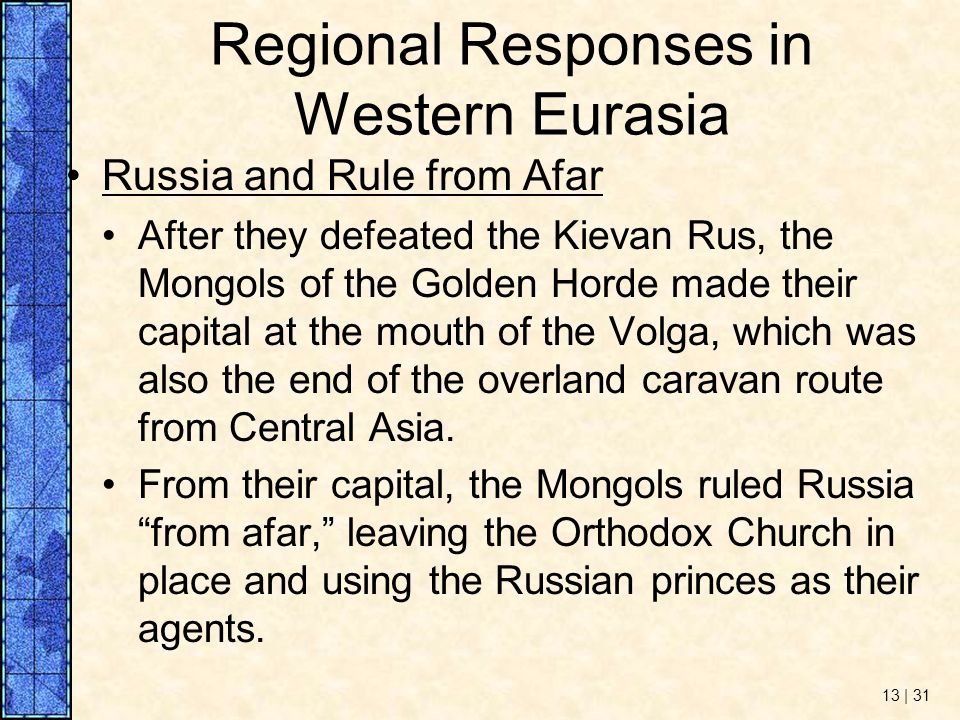 Regional Responses in Western Eurasia