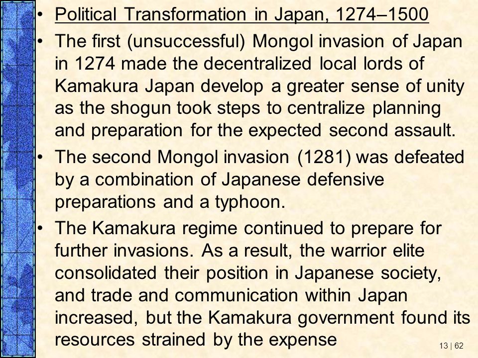 Political Transformation in Japan, 1274–1500