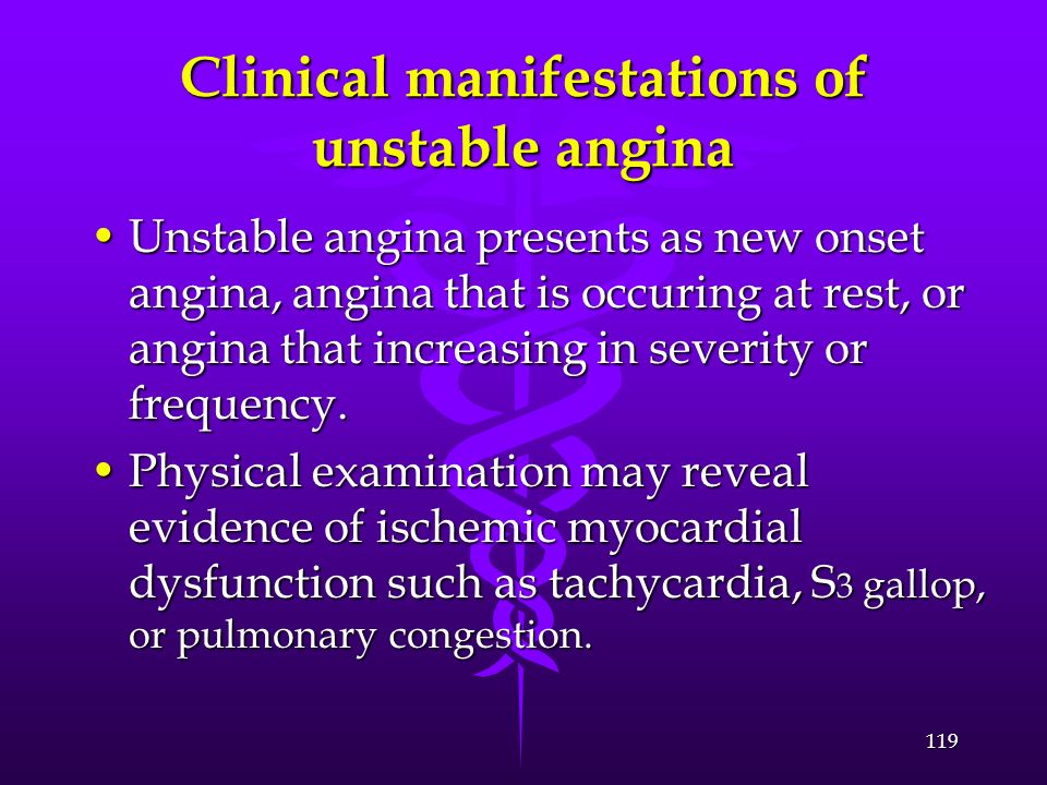 Clinical manifestations of unstable angina