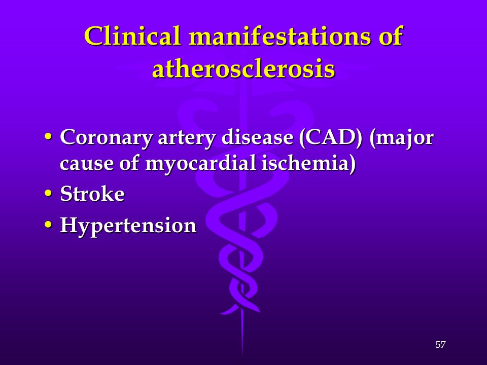 Clinical manifestations of atherosclerosis