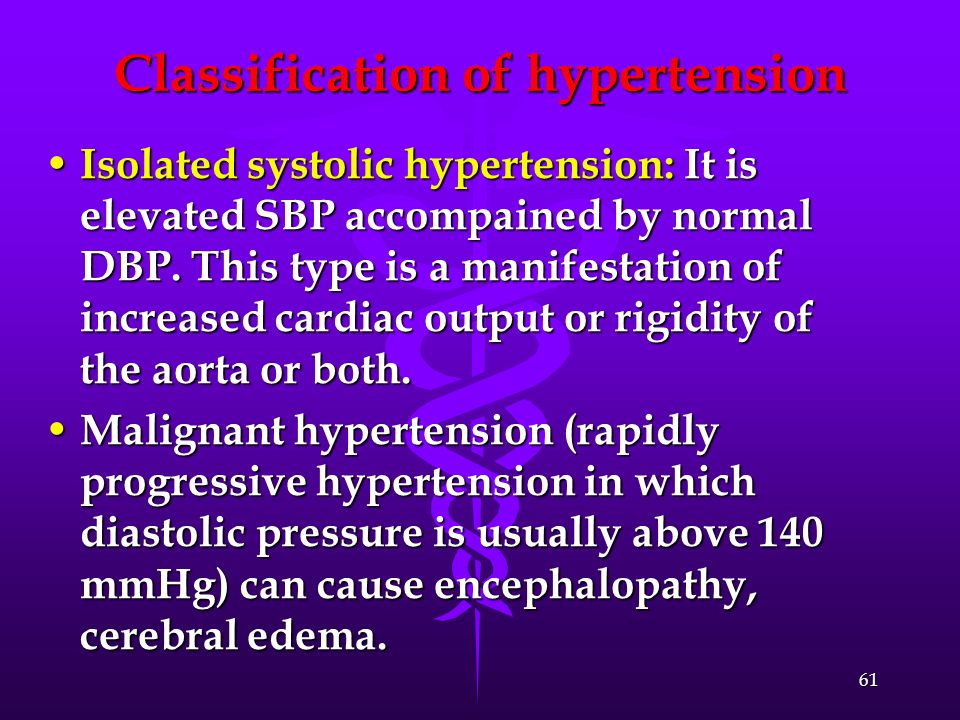 Classification of hypertension