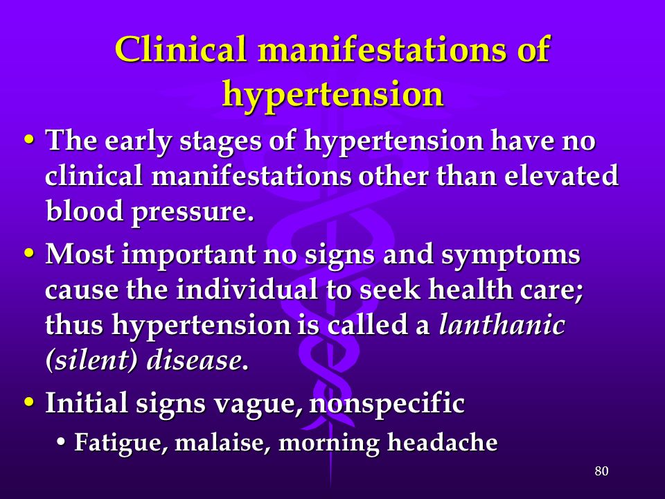 Clinical manifestations of hypertension