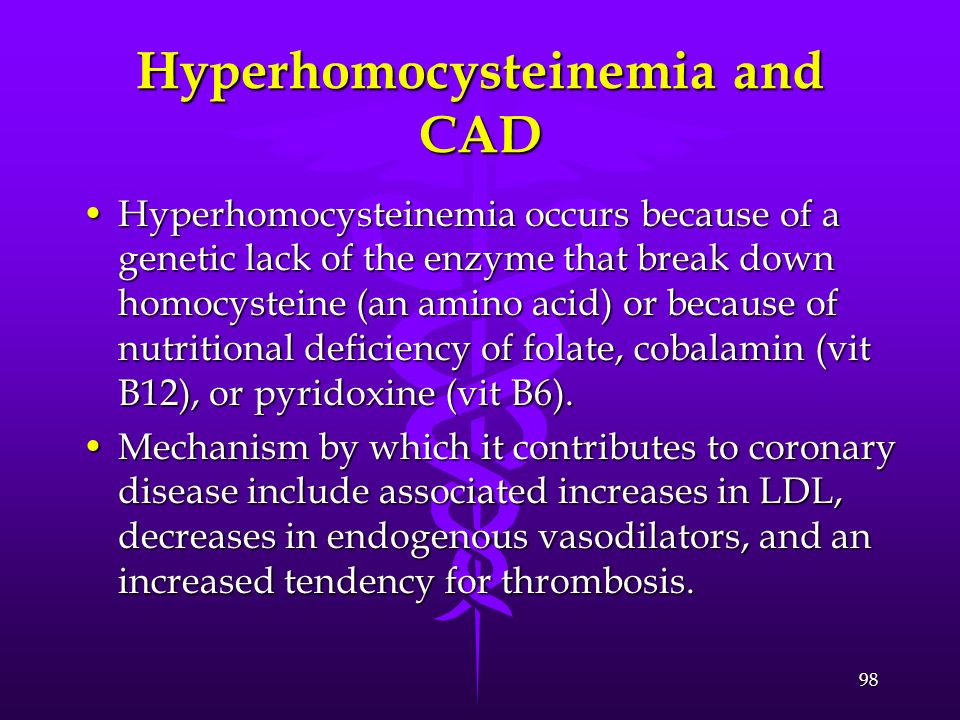 Hyperhomocysteinemia and CAD