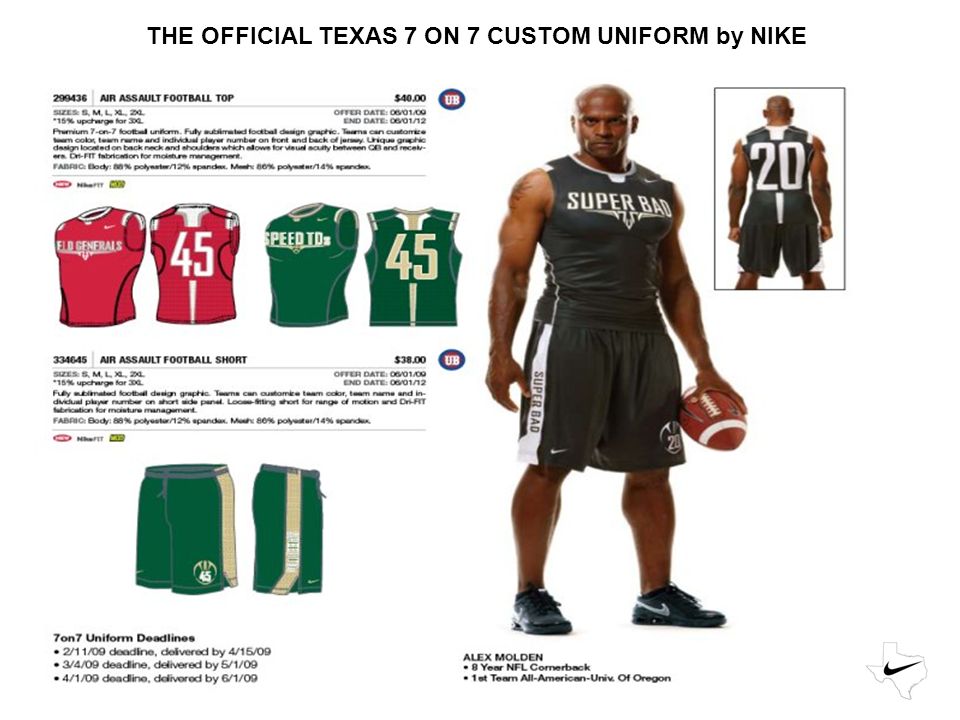 custom 7 on 7 football jerseys
